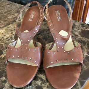 Michael Kors Brown leather sling back